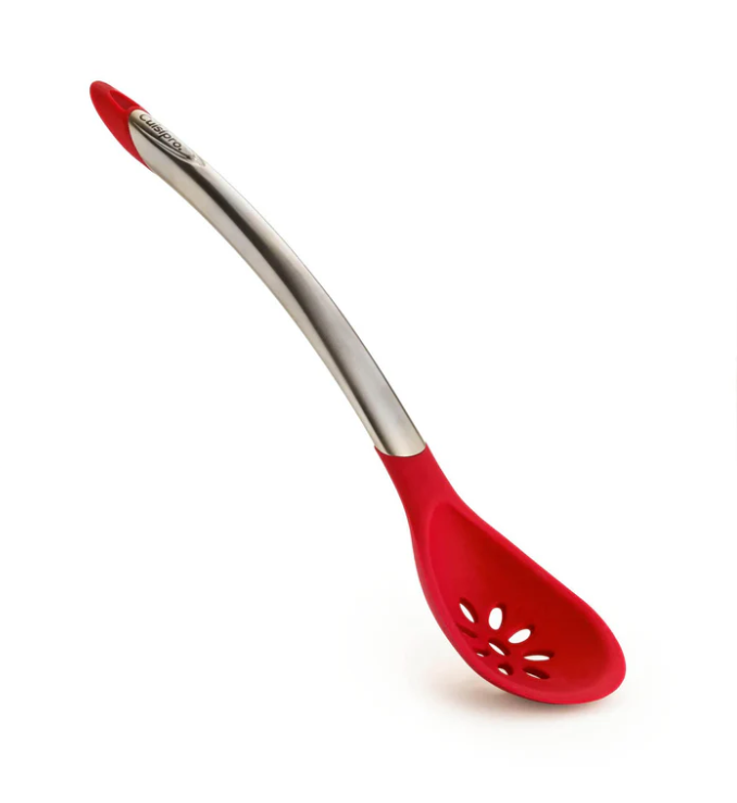 Cuisipro Silicone Slotted Spoon – 12" / 30.5 cm – Red (LFGB Silicone) Cuisipro by Kitchen Niche