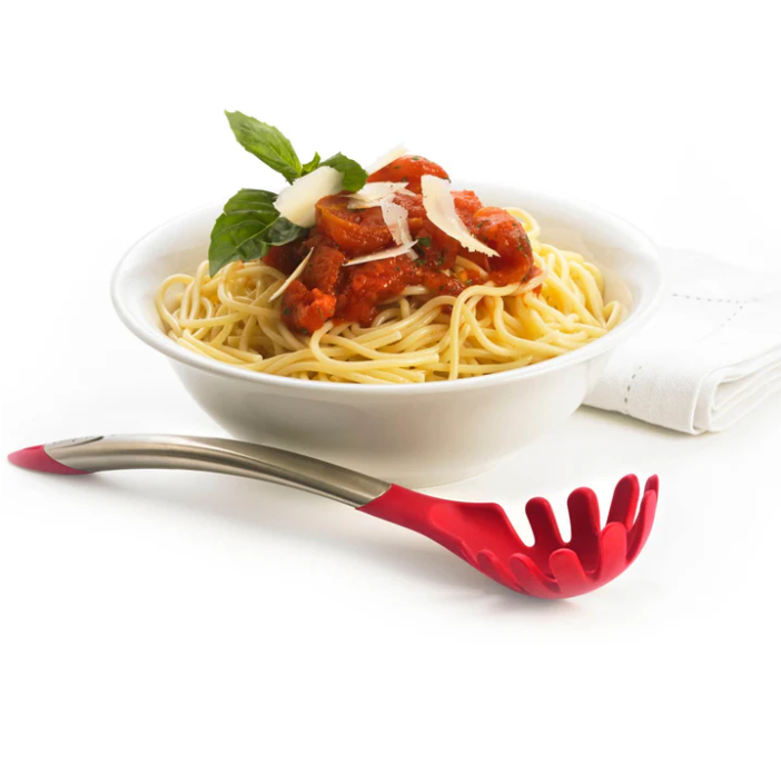 Cuisipro Silicone Spaghetti Server – 12.25" / 31 cm – Red (LFGB Silicone) Cuisipro by Kitchen Niche