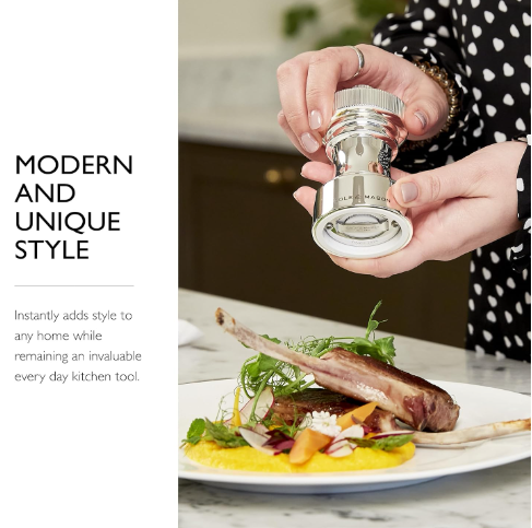Cole & Mason The Hoxton Salt & Pepper Mill Gift Set – Silver Plated – 4.2" / 10.5 cm by Kitchen Niche