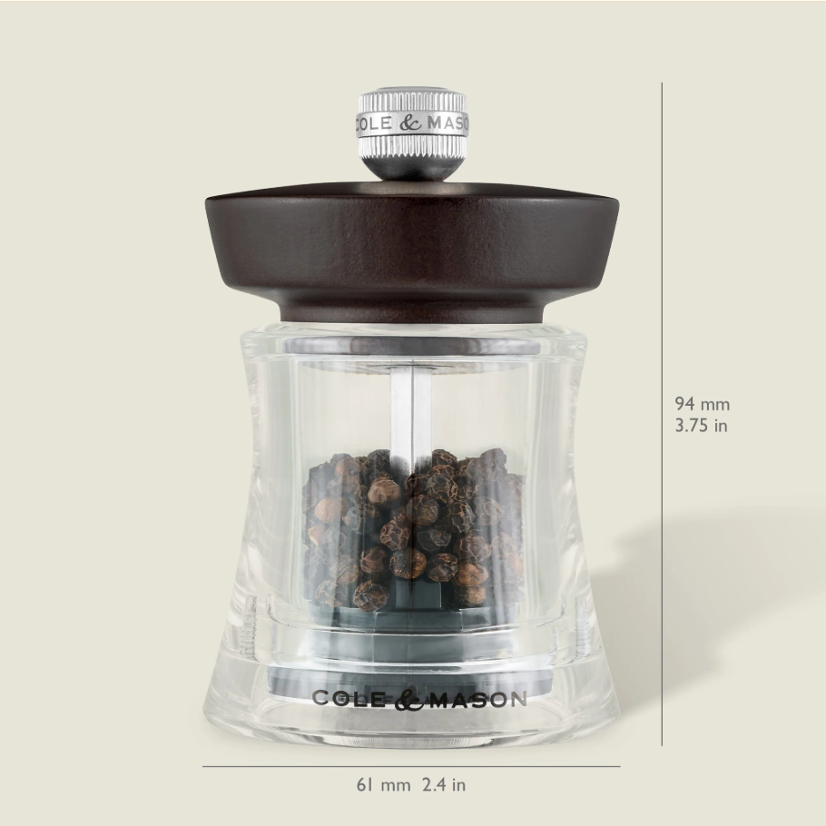 Cole & Mason Holborn Pepper Mill – Chocolate Beech – Acrylic/Wood – Filled