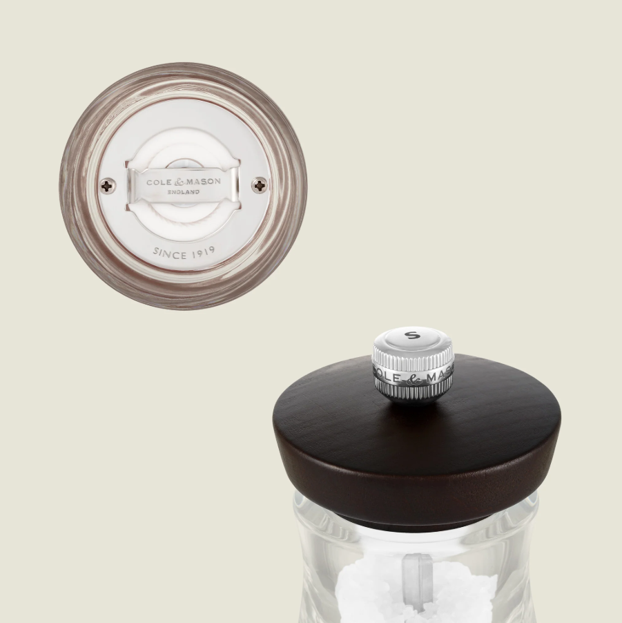 Cole & Mason Holborn Salt Mill – Chocolate Beech – Acrylic/Wood – Filled