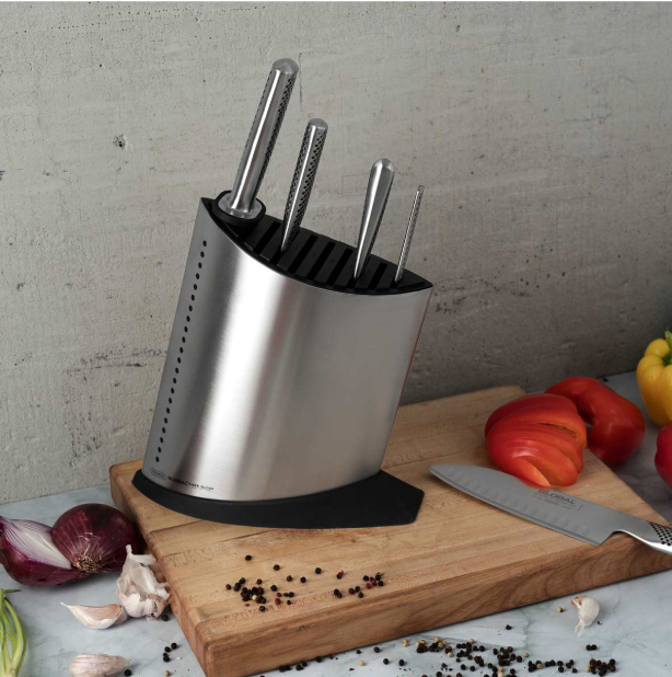 Global Knife Block Holds 10 Knives Ship Shape Stainless Steel Global by Kitchen Niche