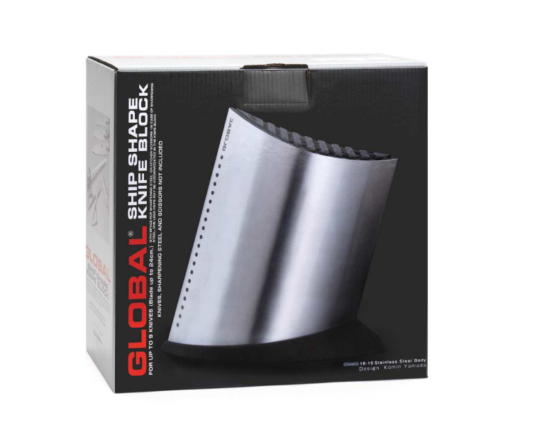 Global Knife Block Holds 10 Knives Ship Shape Stainless Steel Global by Kitchen Niche