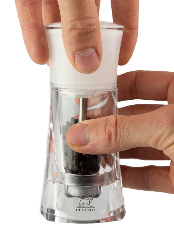Peugeot Molene White 14cm Pepper Mill by Kitchen Niche