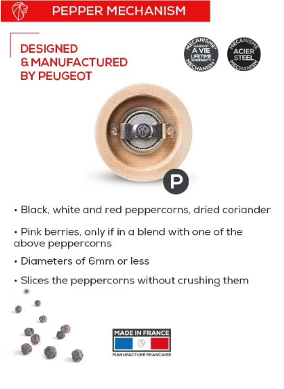 Peugeot Fidji Olive Wood 15cm Salt Mill by Kitchen Niche