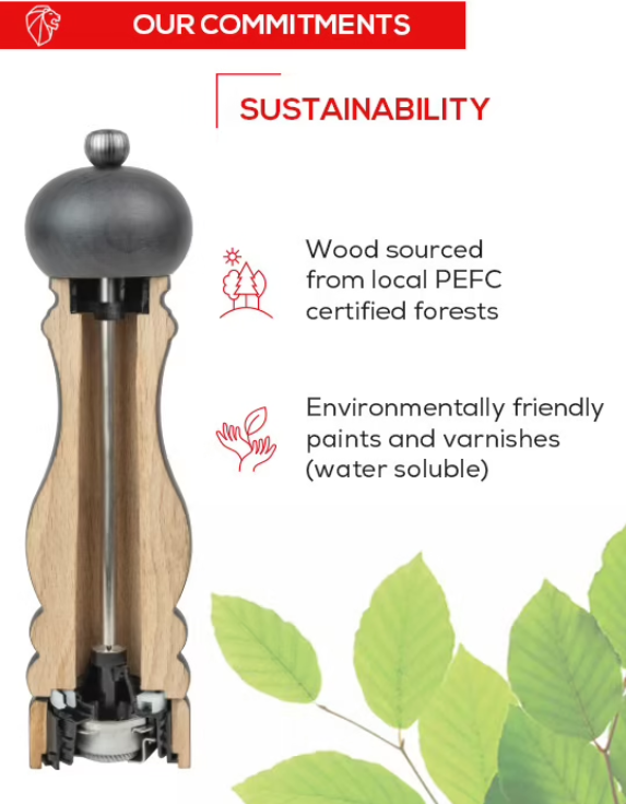 Peugeot Fidji Black Matte 20cm Pepper Mill by Kitchen Niche