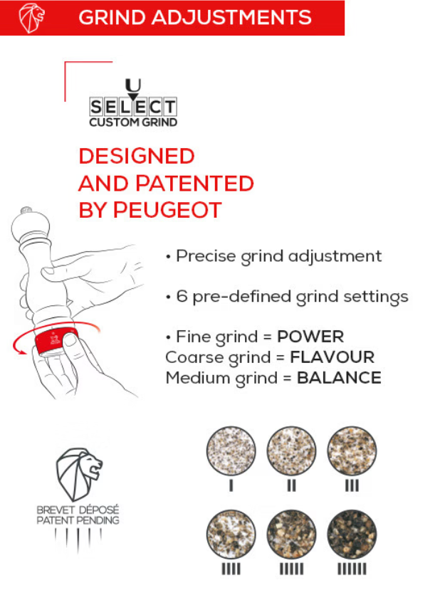 Peugeot Paris U’Select Narural Salt and Pepper Mill Set - 5” / 13 cm
