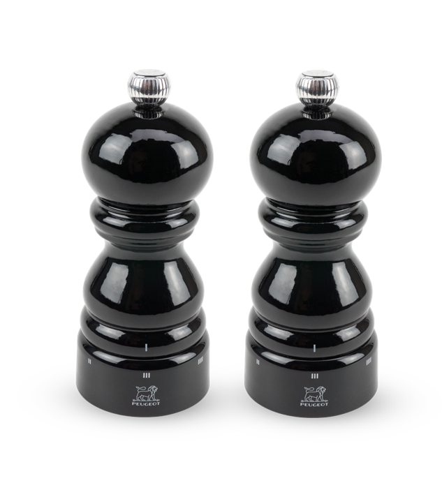 Peugeot Paris U’Select Black Lacquer Salt and Pepper Mill Set - 5” / 13 cm