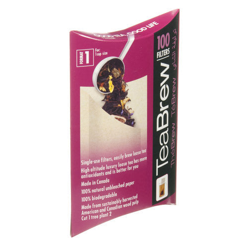 Tea Brew #1 Biodegradable Loose Leaf Tea Filters — 1 Cup Pack of 100 by Kitchen Niche