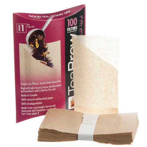Tea Brew #1 Biodegradable Loose Leaf Tea Filters — 1 Cup Pack of 100 by Kitchen Niche