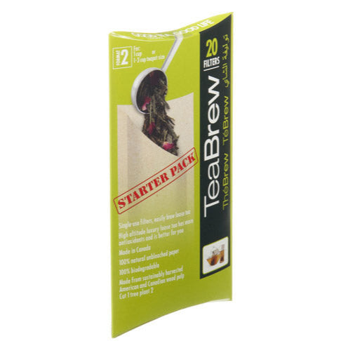 Tea Brew #2 Biodegradable Loose Leaf Tea Filters — 2-3 Cup Starter Retail Pack of 20 by Kitchen Niche