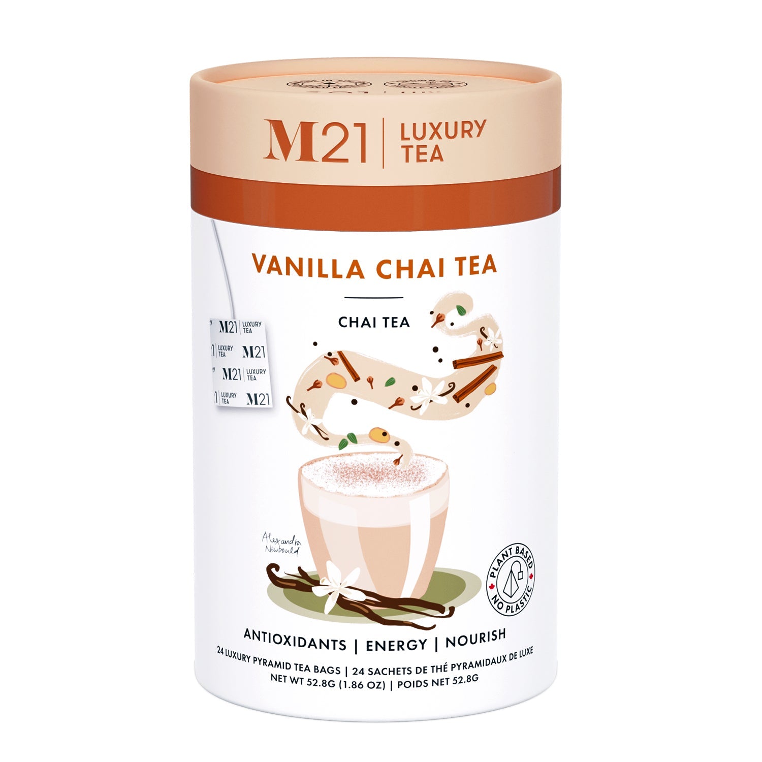 Metropolitan Tea M21 Vanilla Chai – Can of 24 Tea Bags by Kitchen Niche