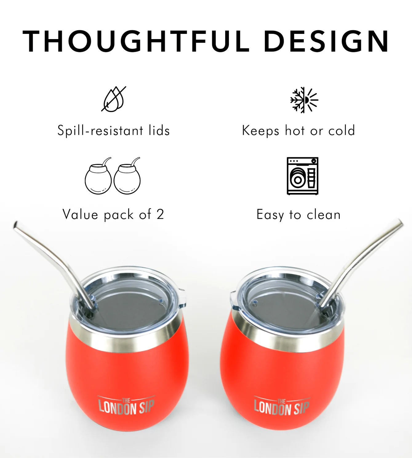 London Sip Yerba Mate Cup 8 oz / 250 ml (Set of 2) London Sip by Kitchen Niche