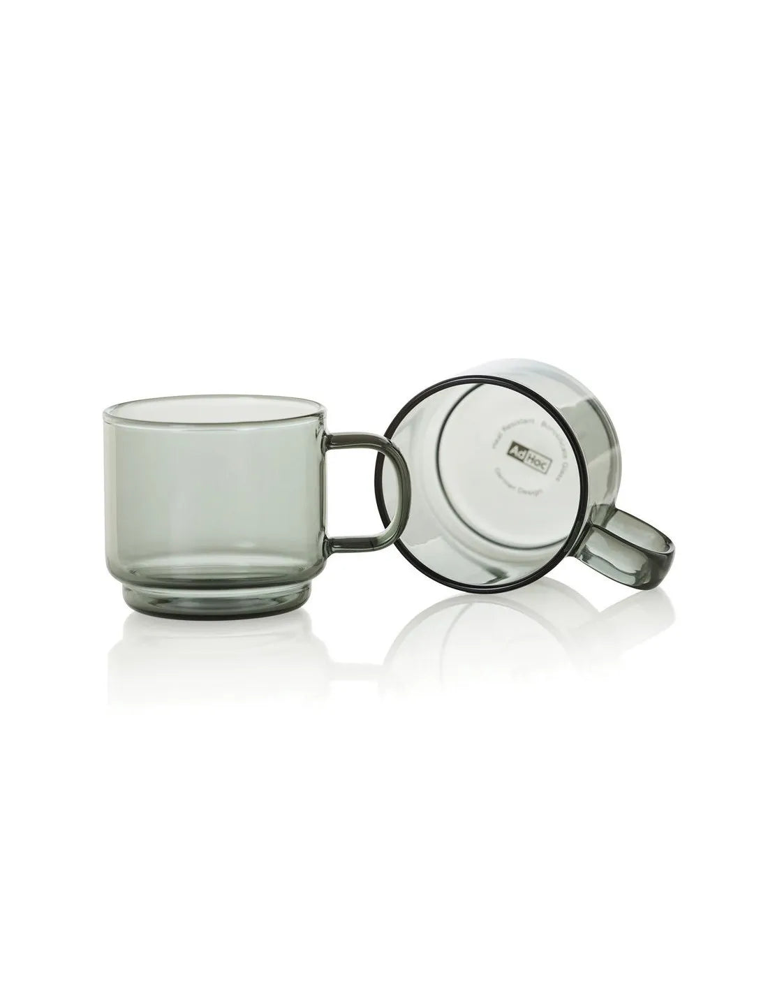 AdHoc Impact Espresso Cup Set – Grey Glass with Handle - 70 ml