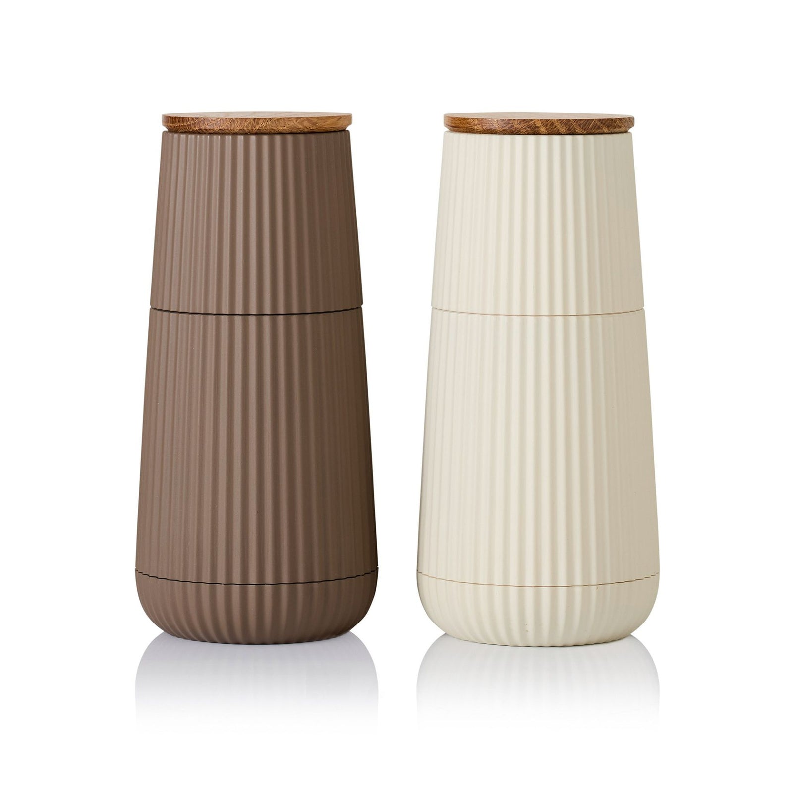 AdHoc Scape Salt & Pepper Mill Set – Dark & Light Beige