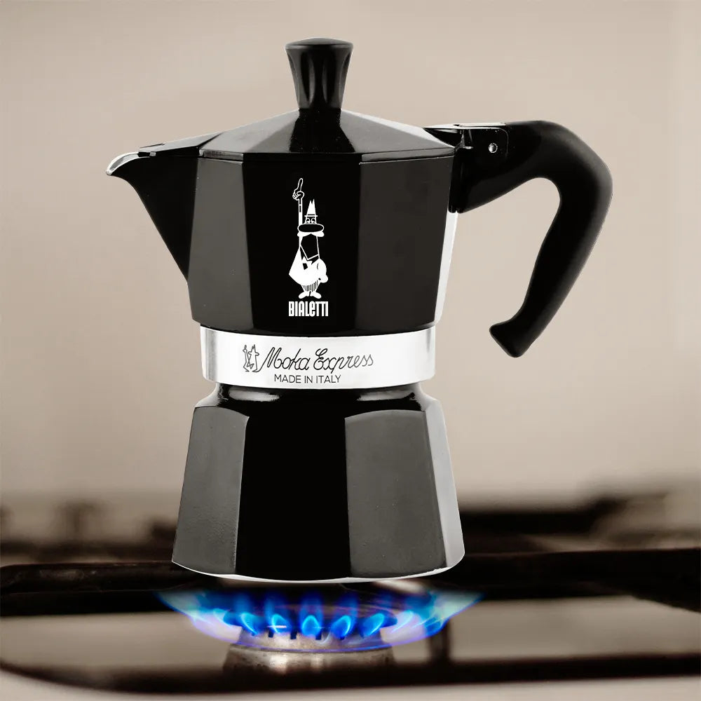 Bialetti Black Moka Express Stove Top Espresso Maker – 3 Cup