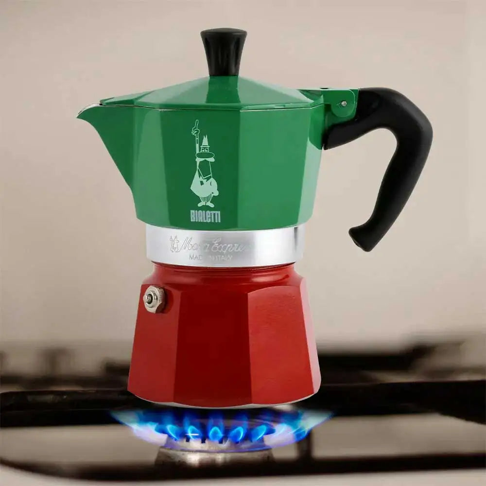 Bialetti Moka Express Tricolore/Bandiera Stove Top Espresso Maker – 6 Cup