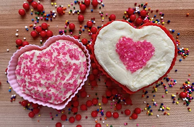 Bakelicious Set of 12 Silicone Heart Cupcake Baking Cups by Kitchen Niche