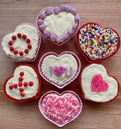 Bakelicious Set of 12 Silicone Heart Cupcake Baking Cups by Kitchen Niche
