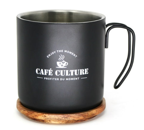 Cafe Culture Double Walled Mug Black Cafe Culture by Kitchen Niche