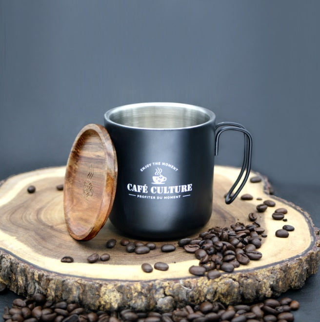 Cafe Culture Double Walled Mug Black Cafe Culture by Kitchen Niche