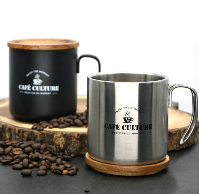 Cafe Culture Double Walled Mug Black Cafe Culture by Kitchen Niche
