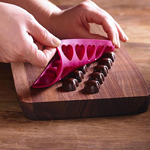 Trudeau Set of 3 Silicone Heart Chocolate Molds by Kitchen Niche