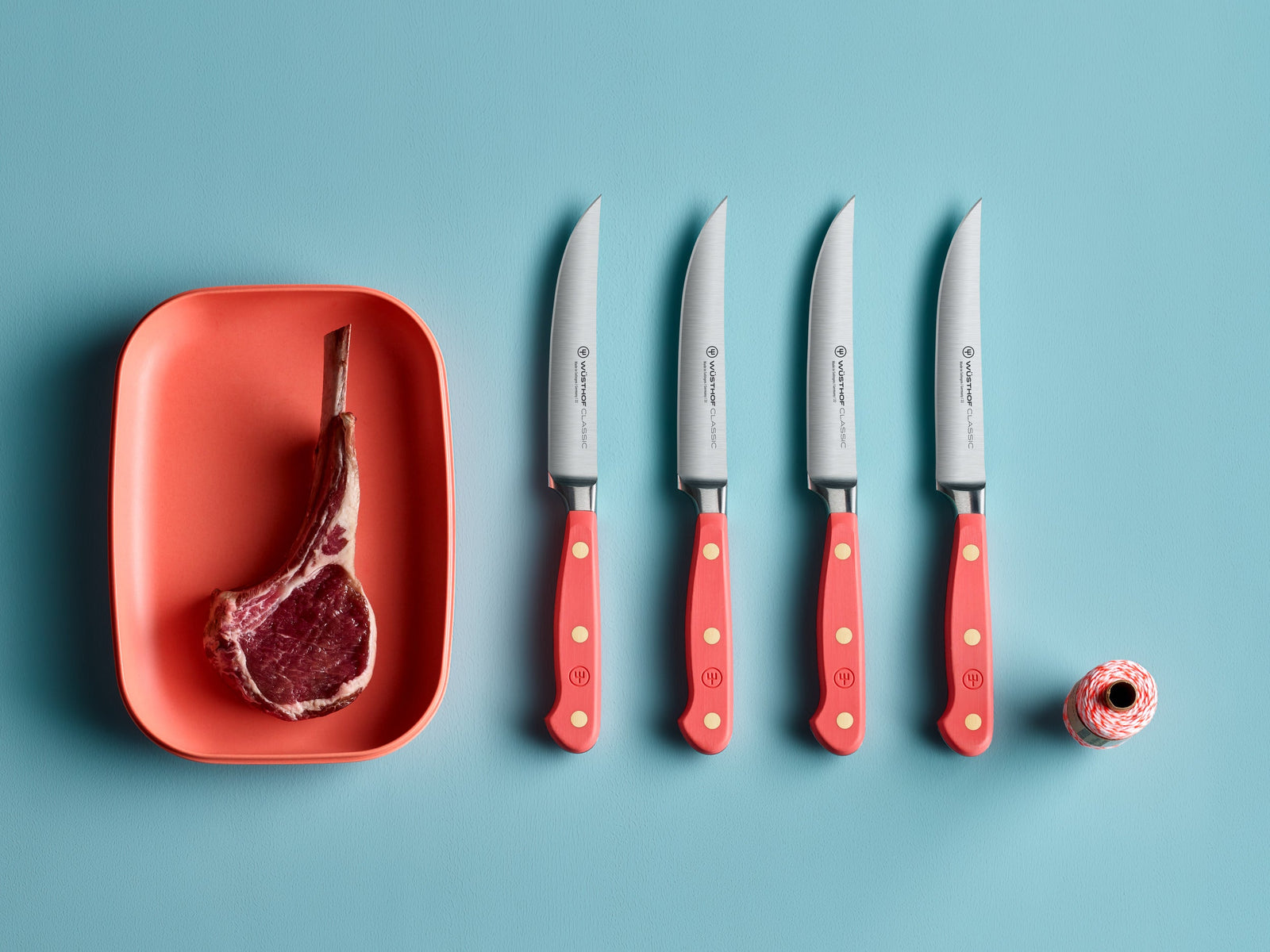 Wüsthof Classic Coral Peach Steak Knife Set – 4-pcs. Wusthof by Kitchen Niche