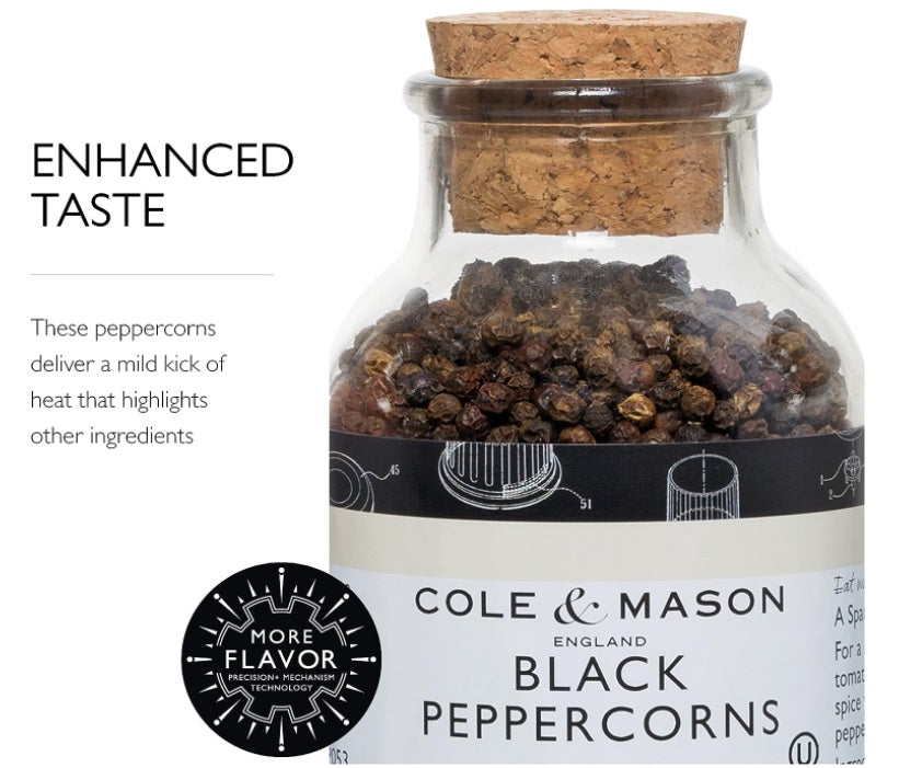 Cole & Mason Large Black Peppercorn Refill 10oz by Kitchen Niche
