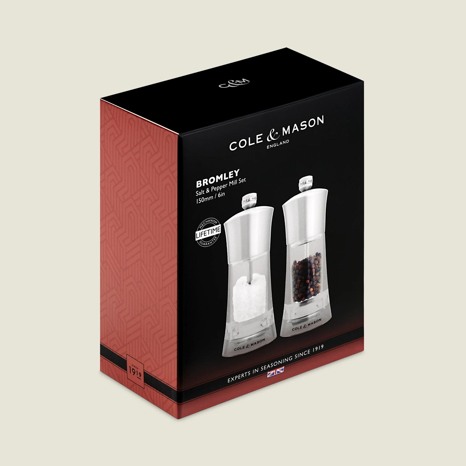 Cole & Mason Bromley Salt & Pepper Mill Gift Set – Acrylic & Stainless Steel