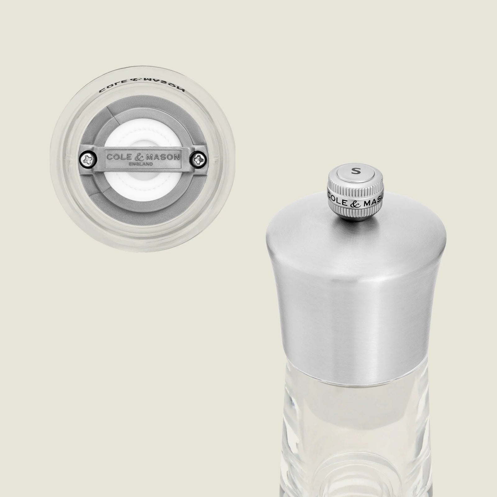 Cole & Mason Bromley Salt Mill – Acrylic & Stainless Steel