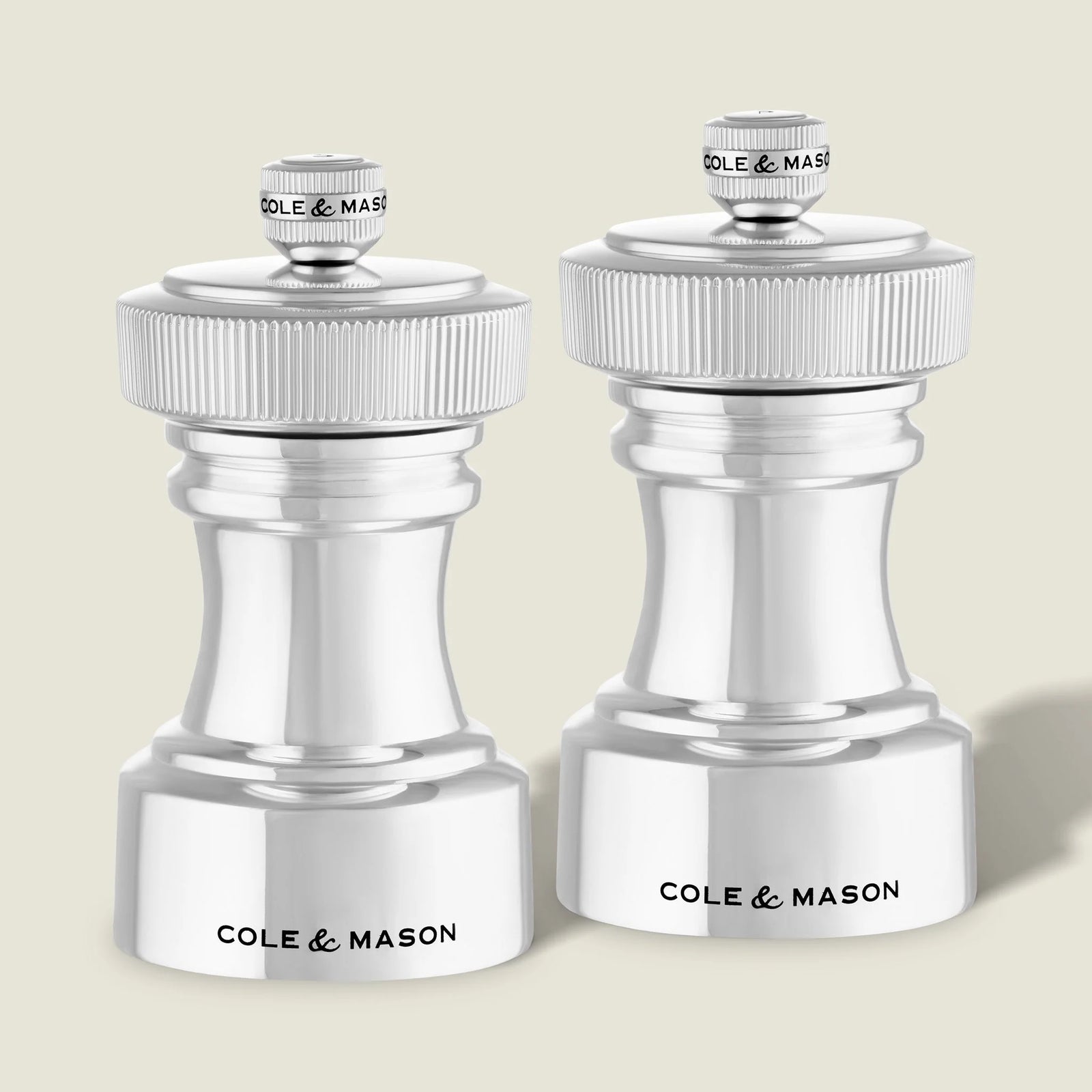 Cole & Mason Hoxton Salt & Pepper Mill Gift Set – Silver Plated