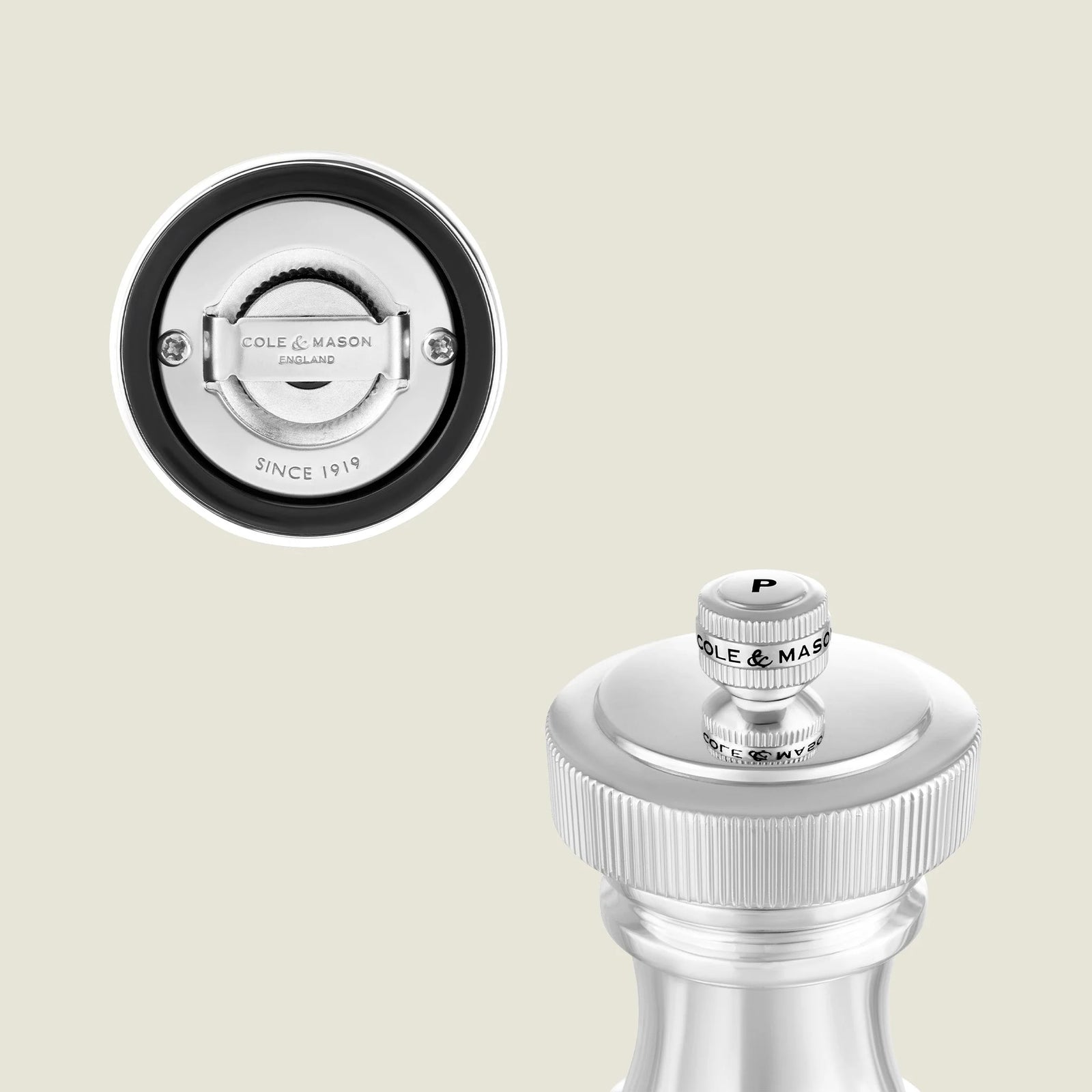 Cole & Mason Hoxton Salt & Pepper Mill Gift Set – Silver Plated