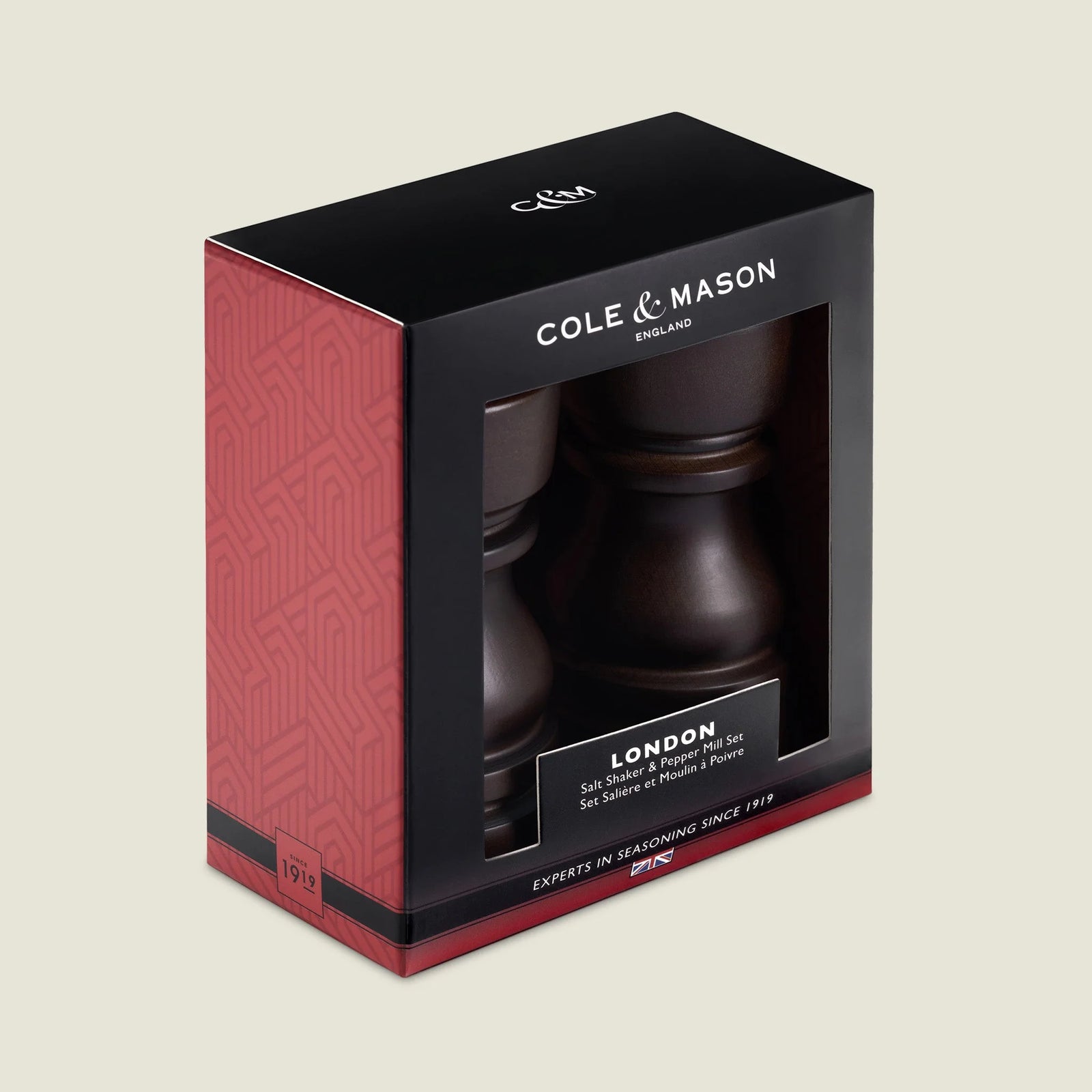 Cole & Mason London Salt Shaker & Pepper Mill Gift Set – Chocolate Wood – 5" / 13 cm