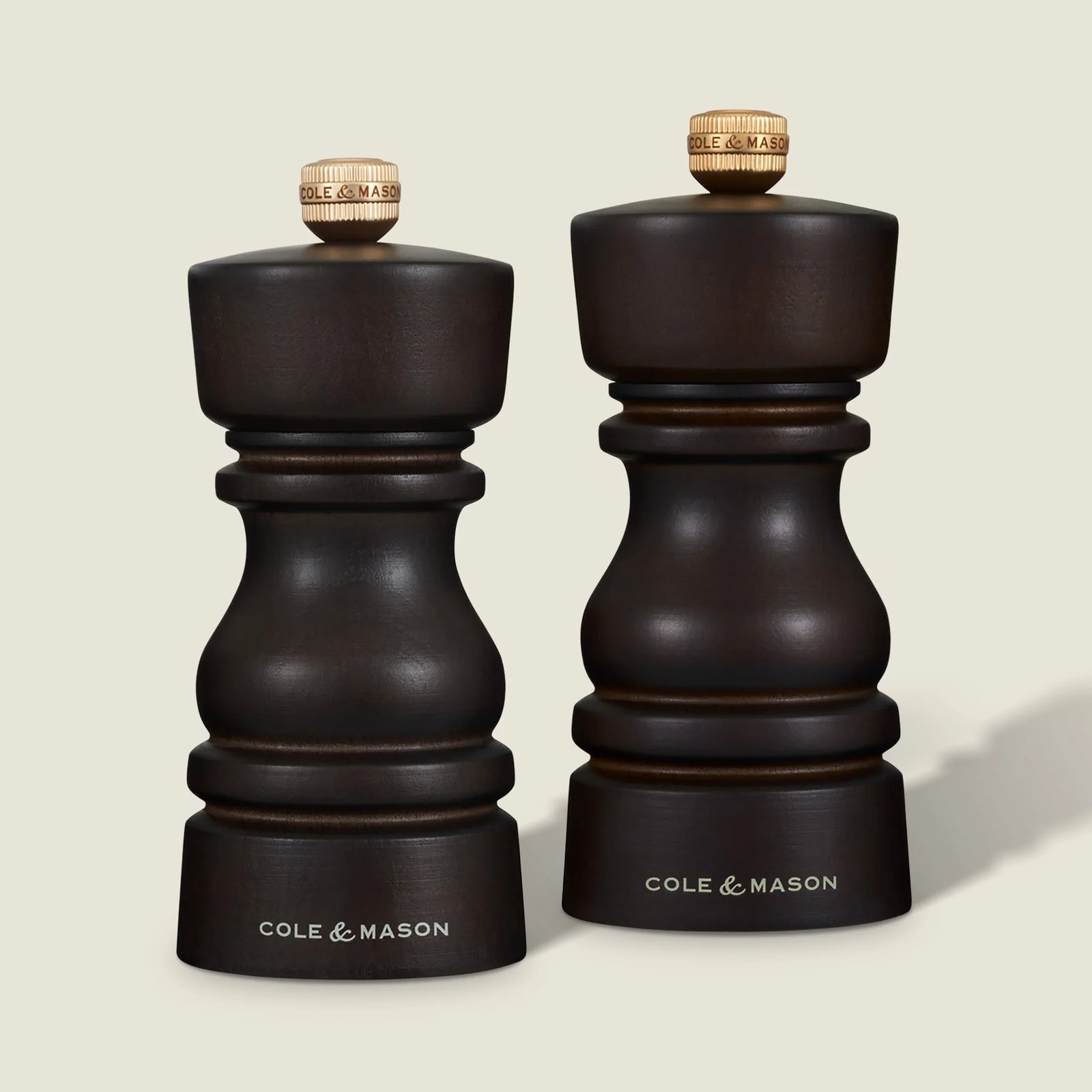Cole & Mason London Salt & Pepper Mill Gift Set – Chocolate Wood – 5" / 13 cm