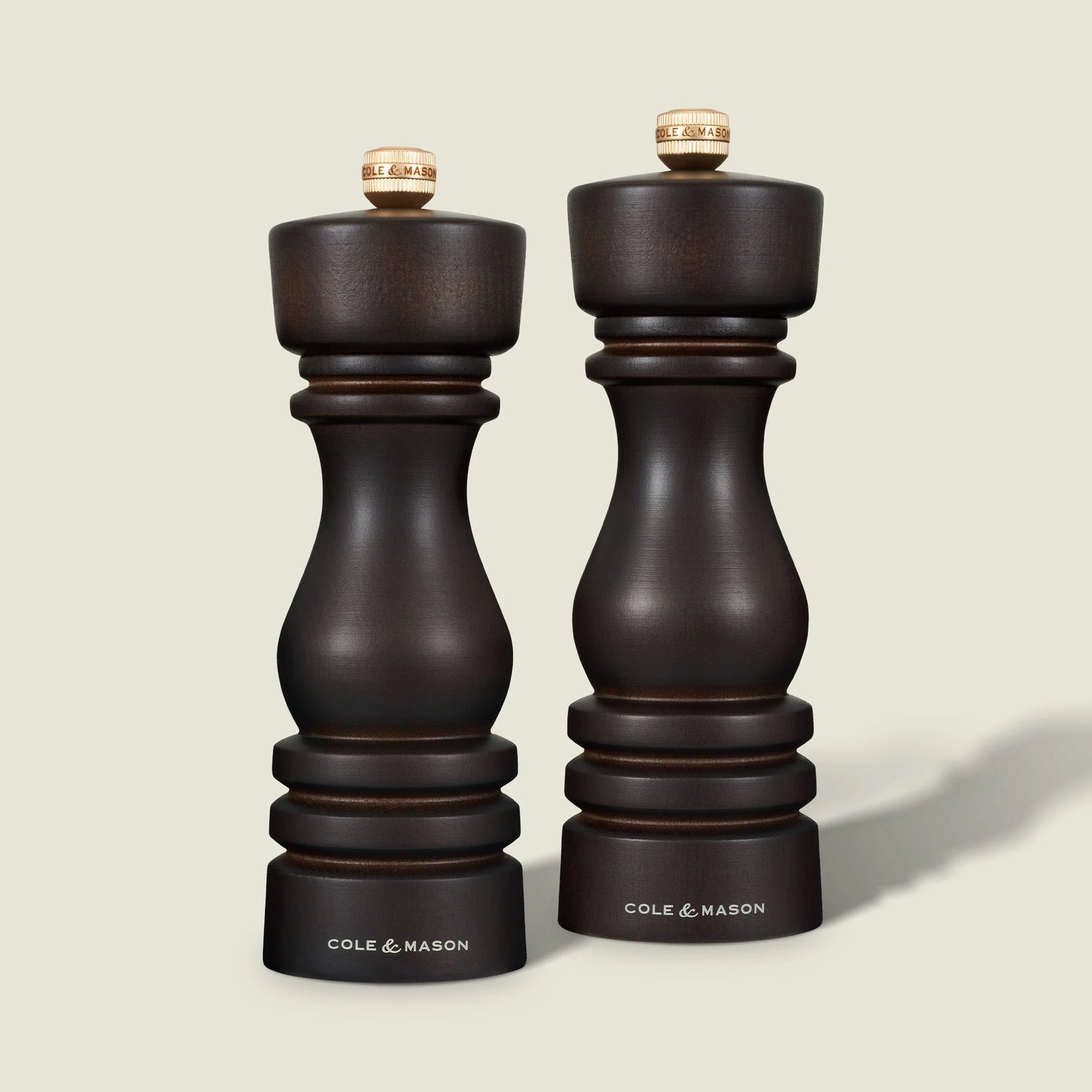 Cole & Mason London Collection Salt & Pepper Mill Gift Set – Chocolate Wood – 7" / 18 cm