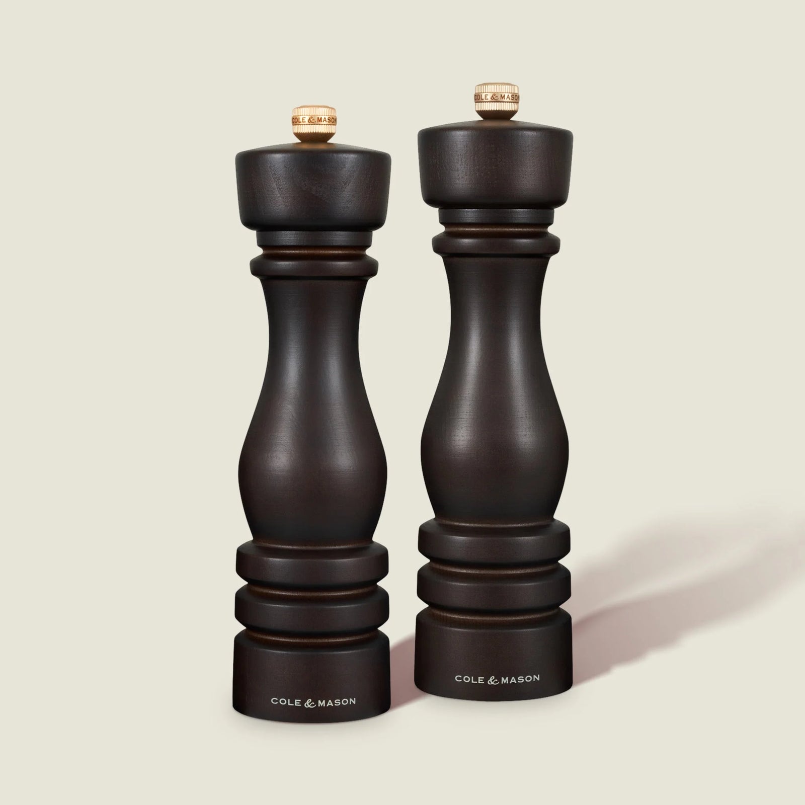 Cole & Mason London Collection Salt & Pepper Mill Gift Set – Chocolate Wood – 8.5" / 22 cm