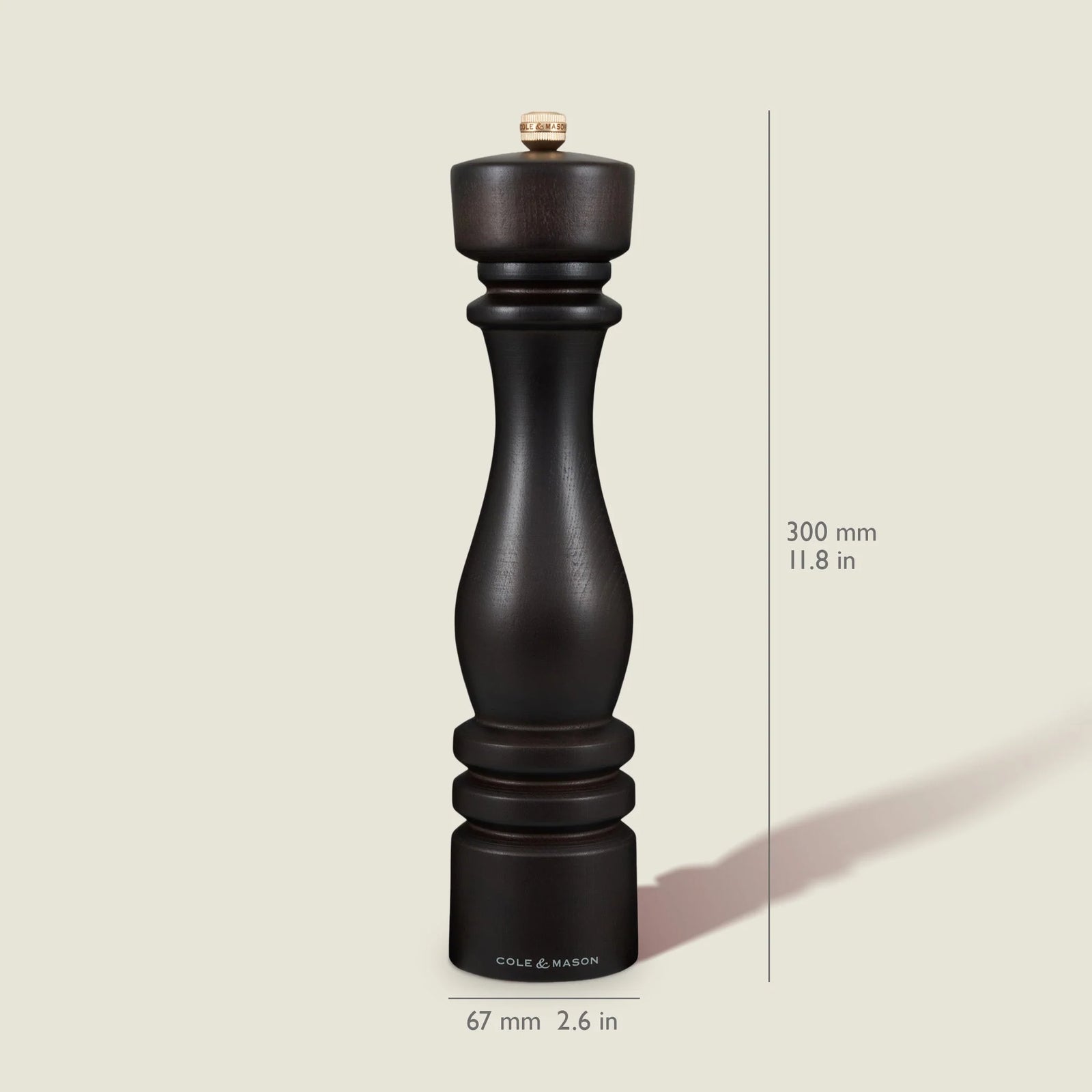 Cole & Mason London Pepper Mill – Chocolate Wood – 12" / 30 cm