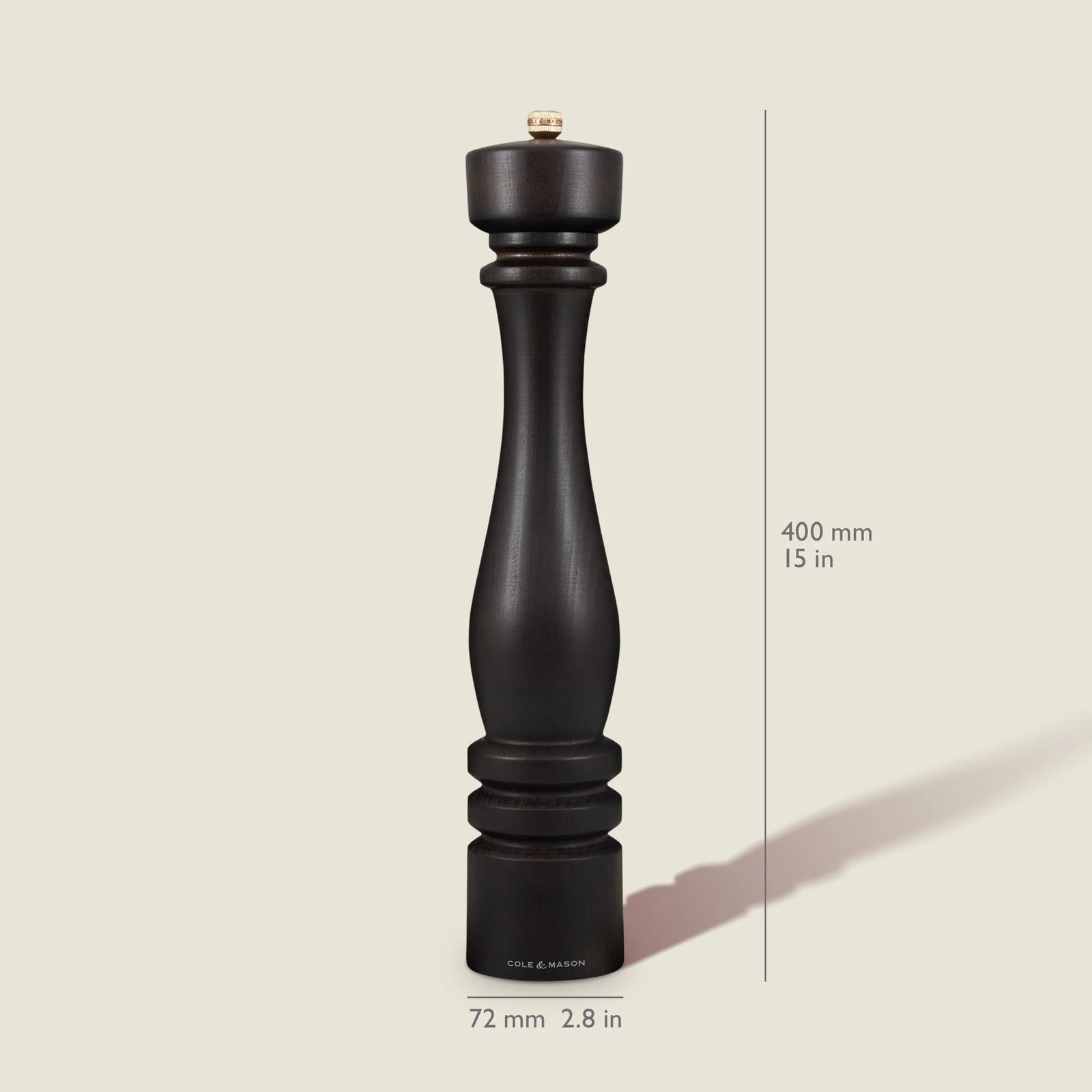 Cole & Mason London Pepper Mill – Chocolate Wood – 16" / 40 cm