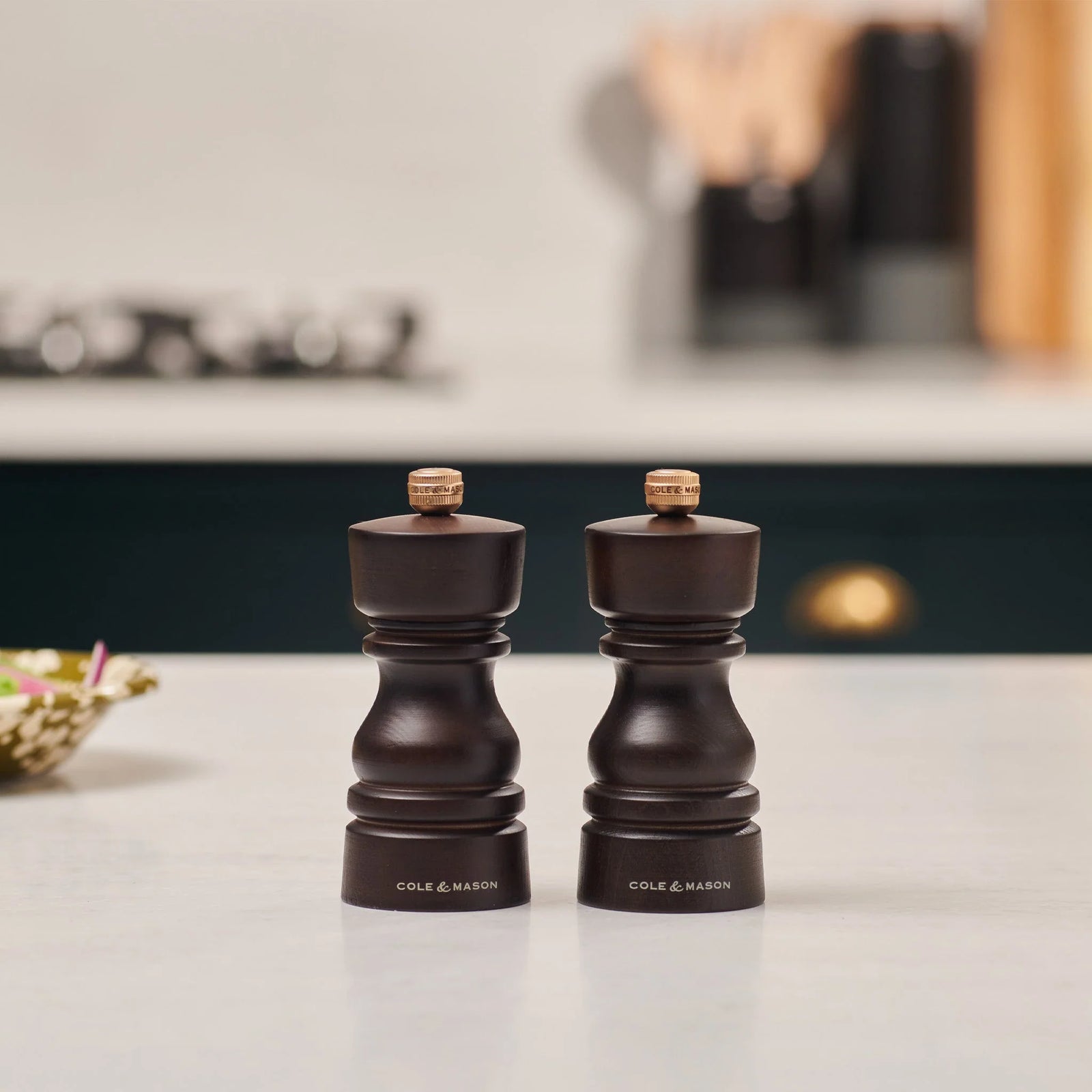Cole & Mason London Salt & Pepper Mill Gift Set – Chocolate Wood – 5" / 13 cm