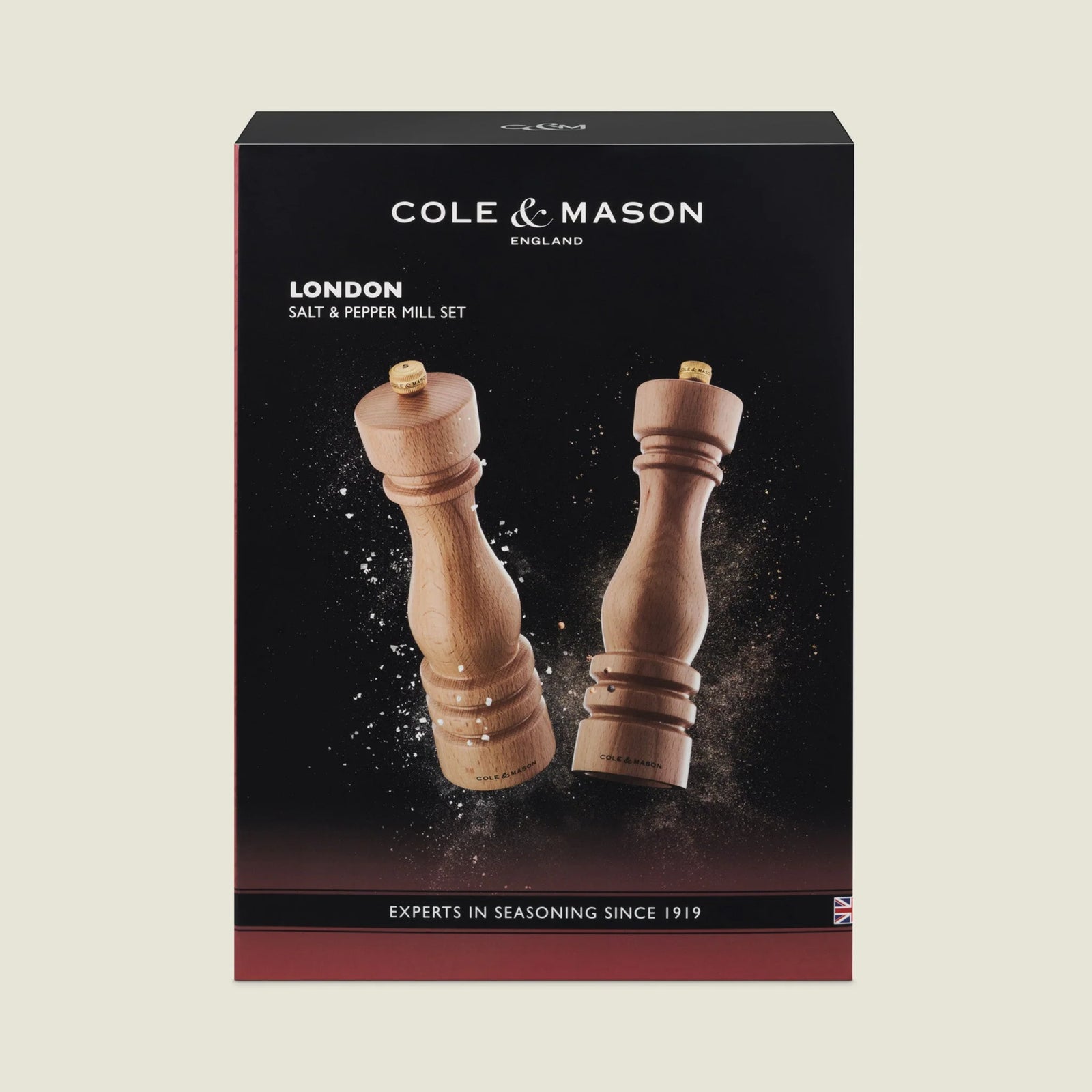 Cole & Mason The London Salt & Pepper Mill Gift Set – Natural Beech – 8.5" / 22 cm