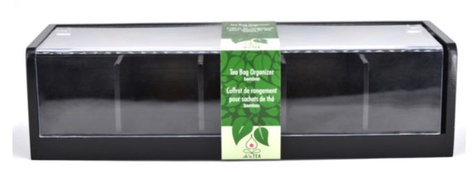 Danesco Ch'a Tea Black Bamboo Tea Bag Organizer by Kitchen Niche
