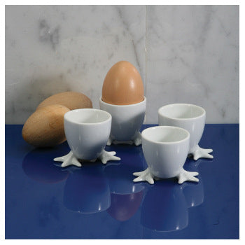 BIA Cordon Bleu Set of 4 White Chicken Feet Egg Cups by Kitchen Niche