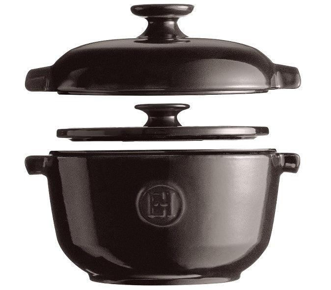 Emile Henry Rice Pot Charcoal Black Emile Henry by Kitchen Niche