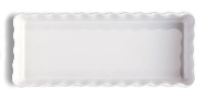 Emile Henry Slim Rectangular Tart Dish Flour White Emile Henry by Kitchen Niche