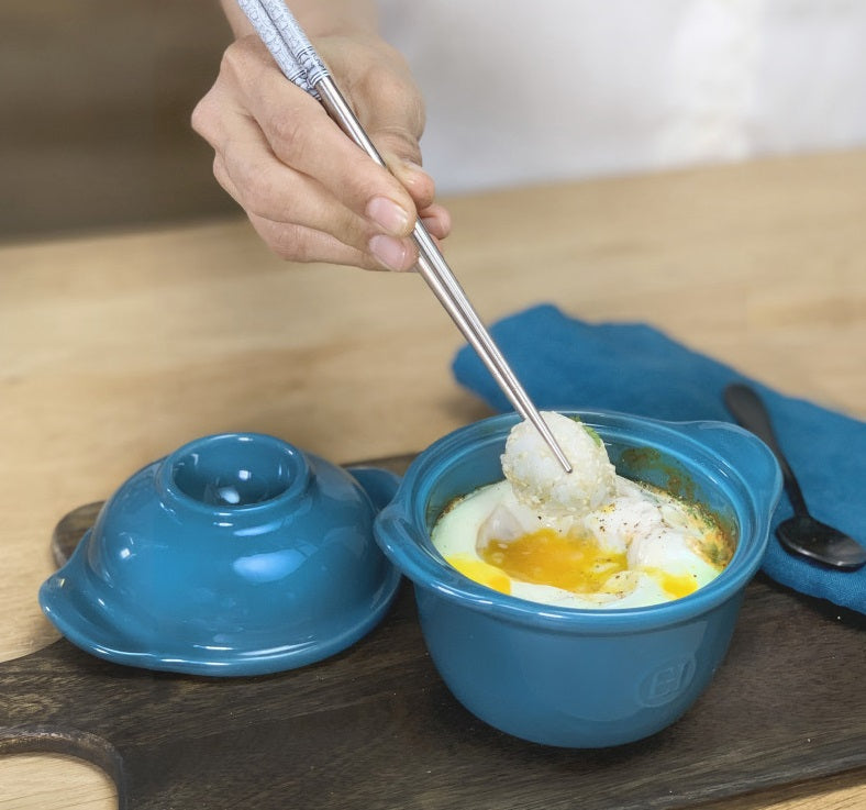 Emile Henry Egg Nest Mediterranean Blue by Kitchen Niche