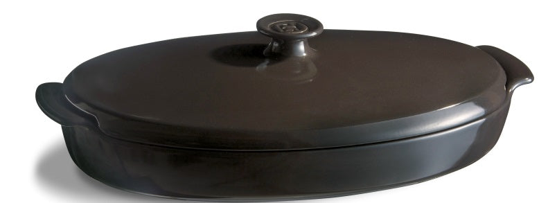 Emile Henry Fish Steamer Charcoal Black by Kitchen Niche