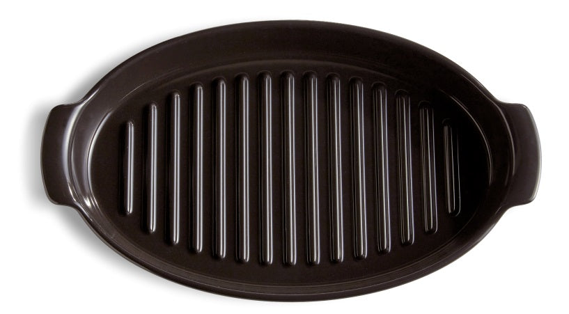 Emile Henry Fish Steamer Charcoal Black by Kitchen Niche