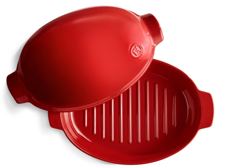 Emile Henry Large Roaster Burgundy Red by Kitchen Niche