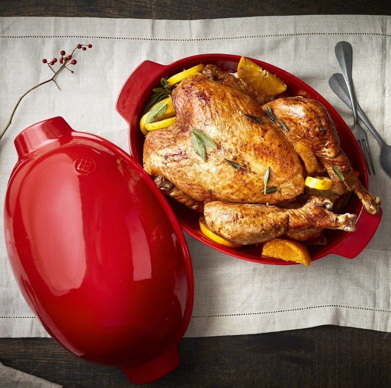 Emile Henry Large Roaster Burgundy Red by Kitchen Niche